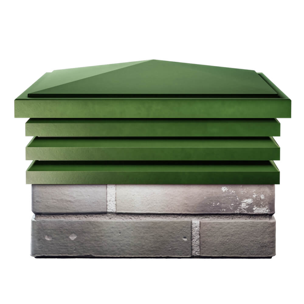 Колпак Zking Бона ХайТек Зеленый на столб 1.5х1.5 кирпича (385х385мм) Кишинев фото