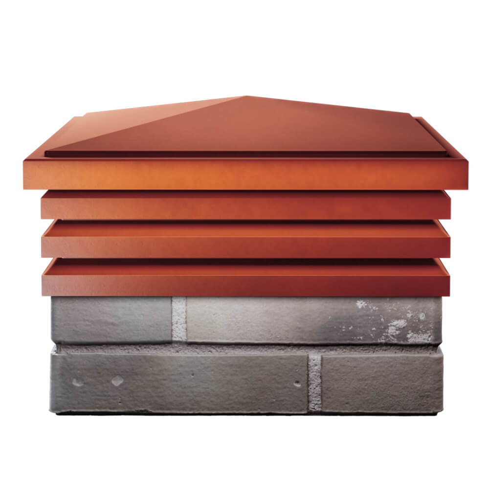 Колпак Zking Бона ХайТек Красный на столб 1.5х1.5 кирпича (385х385мм) Кишинев фото