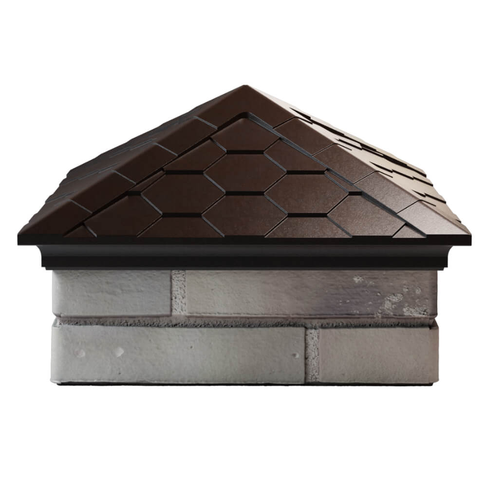 Колпак Zking Эверест Коричневый на столб 1.5х1.5 кирпича (390х390мм) Кишинев фото