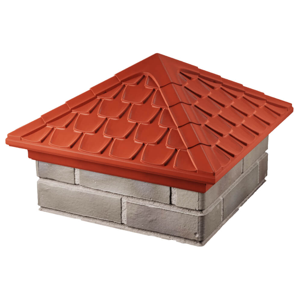 Колпак Zking Эльбрус Красный на столб 1.5х1.5 кирпича (385х385мм) в Кишиневе фото