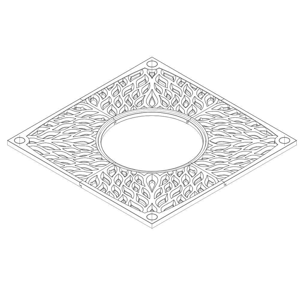 Приствольная решетка для дерева ZKING CRUST 2х2м Черная в Кишиневе фото