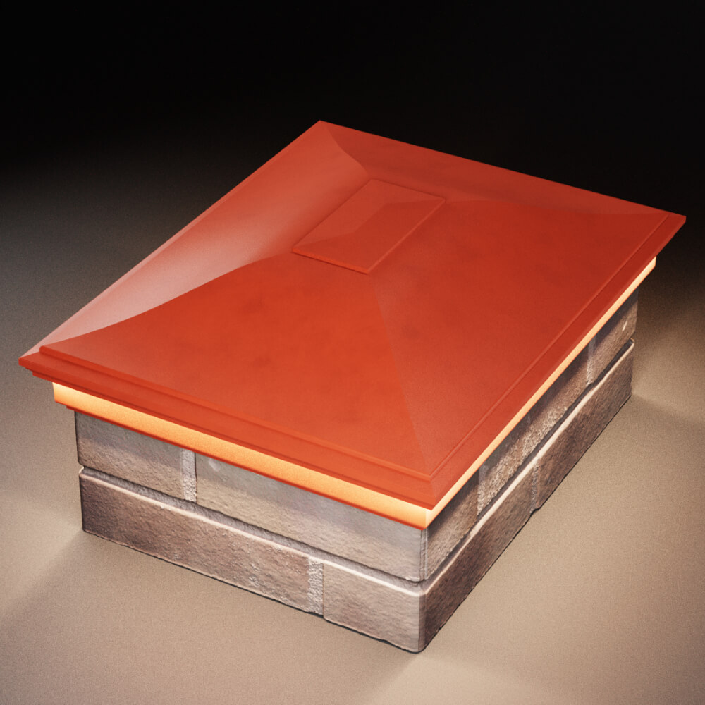 Колпак Zking Монблан Красный на столб 2х1.5 кирпича (515х385мм) c подсветкой в Кишиневе фото