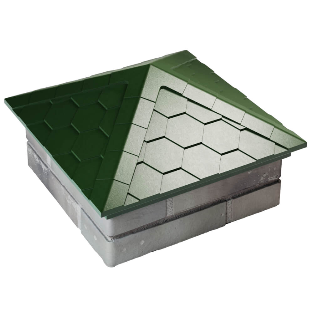 Колпак Zking Эверест Зеленый на столб 1.5х1.5 кирпича (390х390мм) в Кишиневе фото