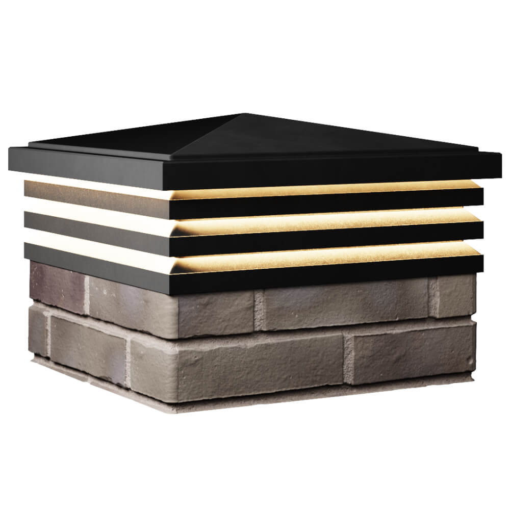 Колпак Zking Бона ХайТек Черный на столб 1.5х1.5 кирпича (385х385мм) с подсветкой в Кишиневе фото