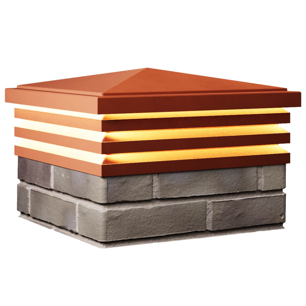 Колпак Zking Бона ХайТек Красный на столб 1.5х1.5 кирпича (385х385мм) с подсветкой в Кишиневе фото