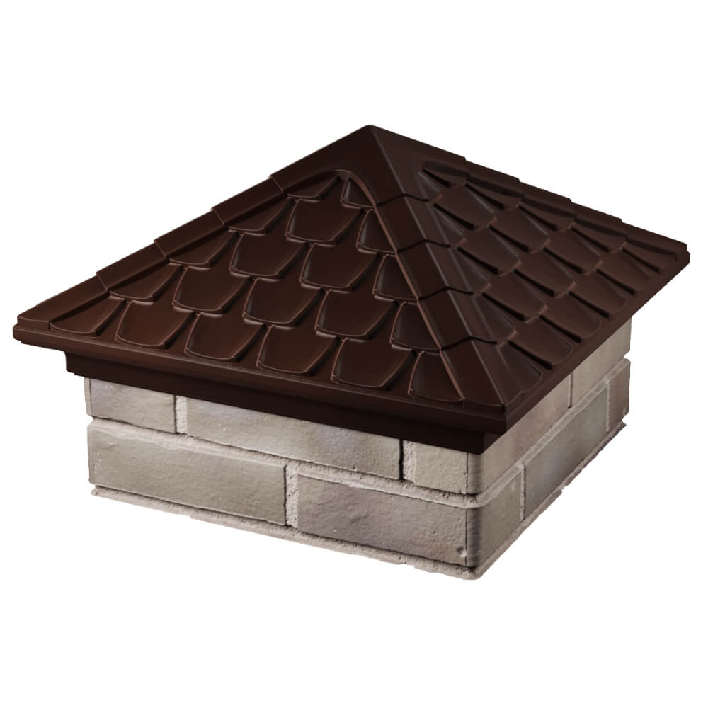 Колпак Zking Эльбрус Коричневый на столб 1.5х1.5 кирпича (385х385мм) в Кишиневе фото