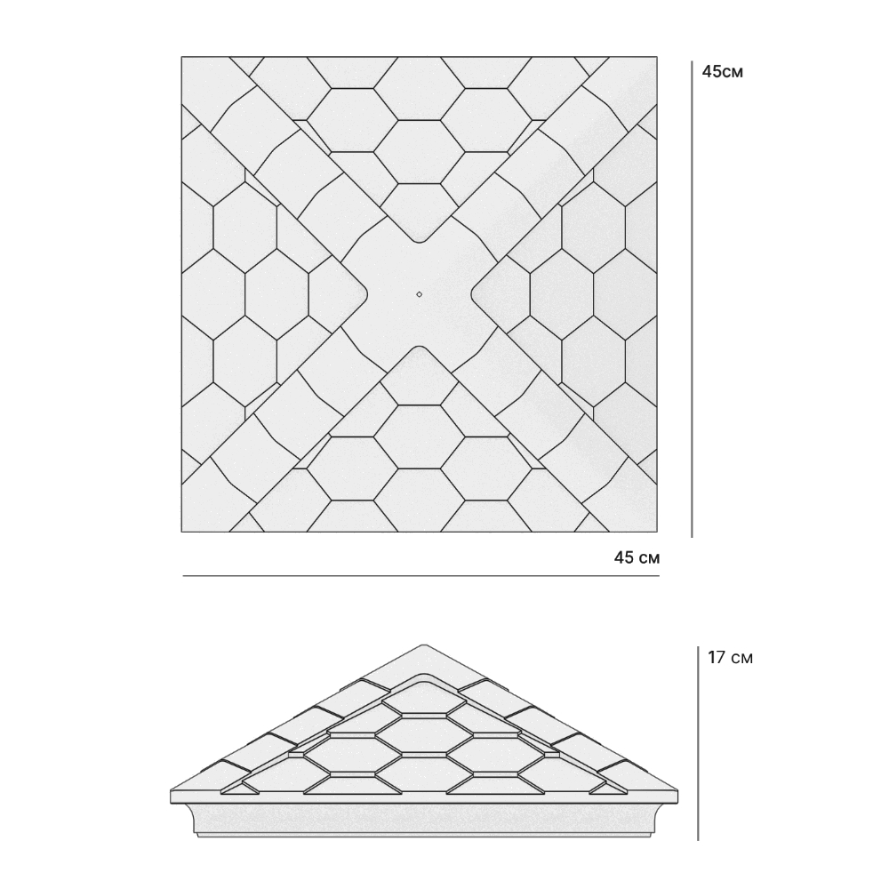 Колпак Zking Эверест Бежевый на столб 1.5х1.5 кирпича (390х390мм) в Кишиневе фото