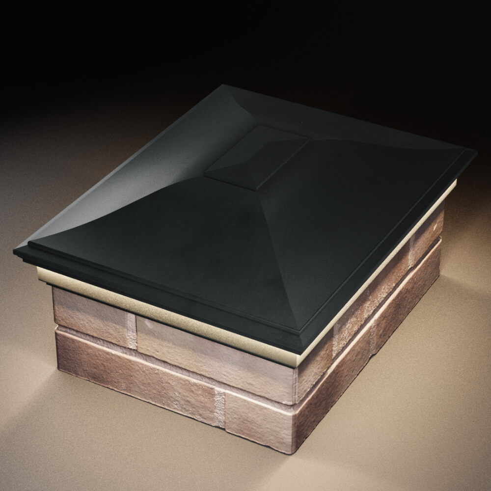 Колпак Zking Монблан Черный на столб 2х1.5 кирпича (515х385мм) c подсветкой в Кишиневе фото