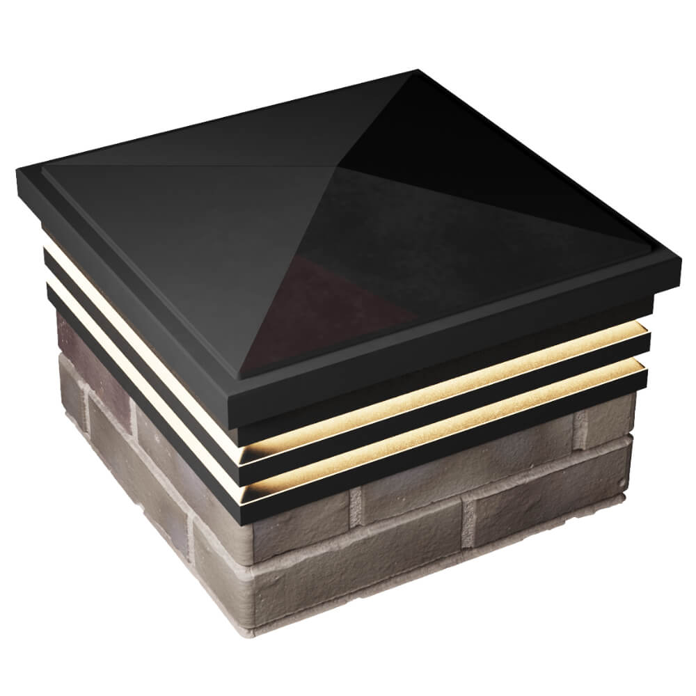 Колпак Zking Бона ХайТек Черный на столб 1.5х1.5 кирпича (385х385мм) с подсветкой в Кишиневе фото