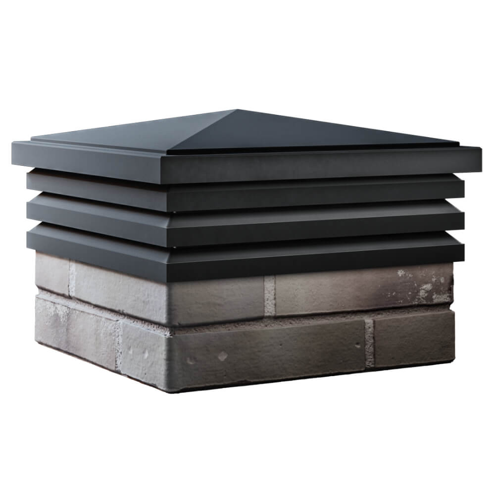 Колпак Zking Бона ХайТек Черный на столб 1.5х1.5 кирпича (385х385мм) в Кишиневе фото