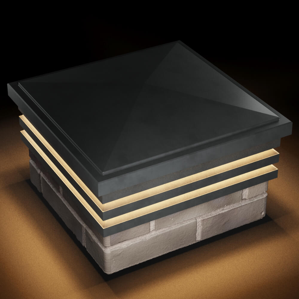 Колпак Zking Бона ХайТек Серый на столб 1.5х1.5 кирпича (385х385мм) с подсветкой в Кишиневе фото