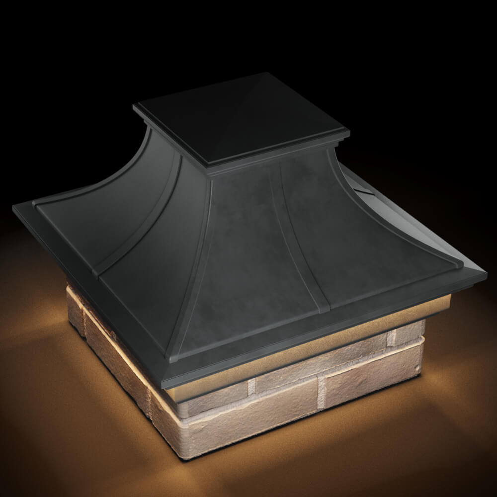 Колпак Zking Монблан Премиум Серый на столб 1.5х1.5 кирпича (385х385мм) с подсветкой в Кишиневе фото