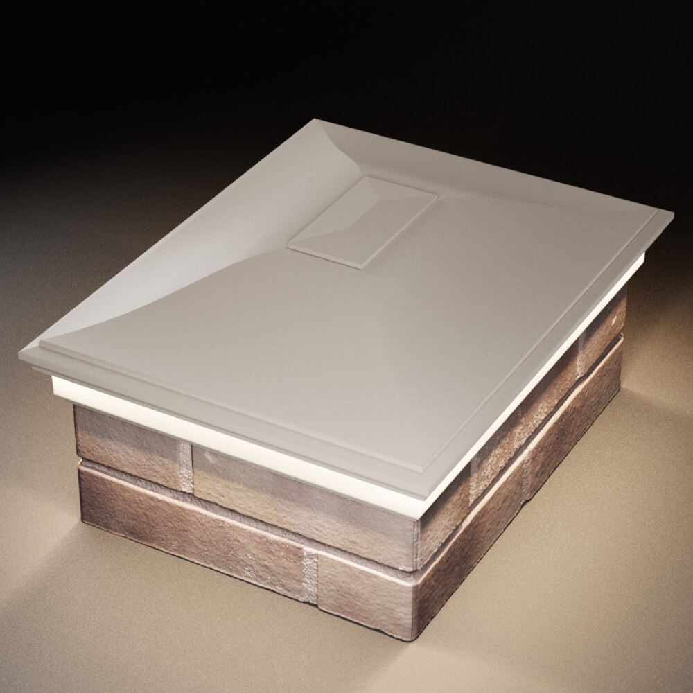 Колпак Zking Монблан Бежевый на столб 2х1.5 кирпича (515х385мм) c подсветкой в Кишиневе фото