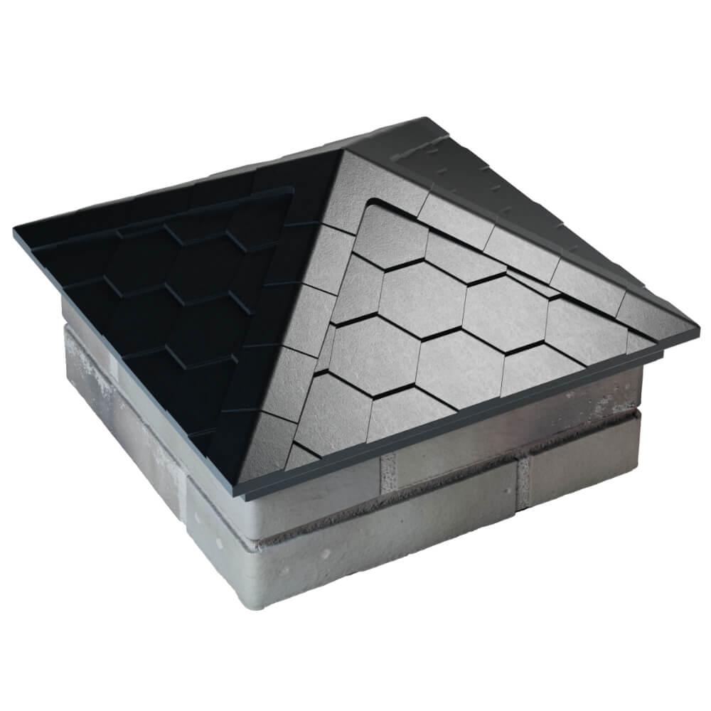 Колпак Zking Эверест Черный на столб 1.5х1.5 кирпича (390х390мм) в Кишиневе фото