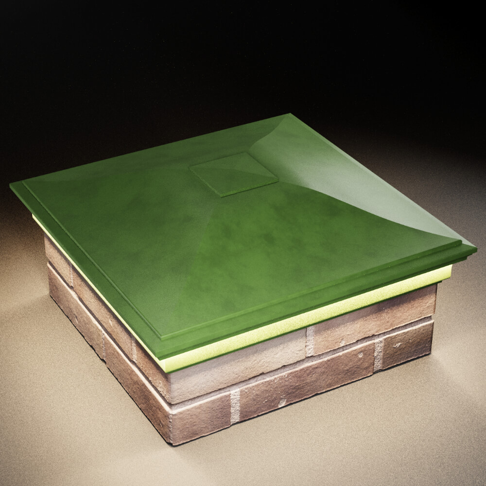 Колпак Zking Монблан Зеленый на столб 2х2 кирпича (515х515мм) c подсветкой в Кишиневе фото