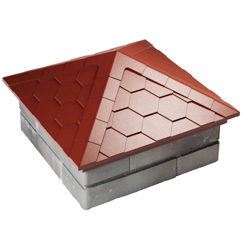 Колпак Zking Эверест Красный на столб 1.5х1.5 кирпича (390х390мм) в Кишиневе фото