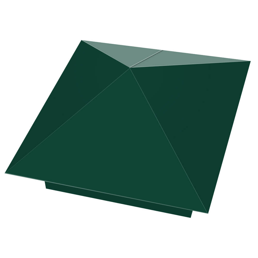 Колпак металлический 390х390мм RAL6005 Зеленый Мох заборный Кишинев фото