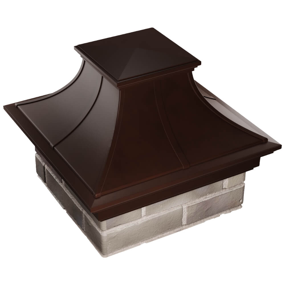 Колпак Zking Монблан Премиум Коричневый на столб 1.5х1.5 кирпича (385х385мм) в Кишиневе фото