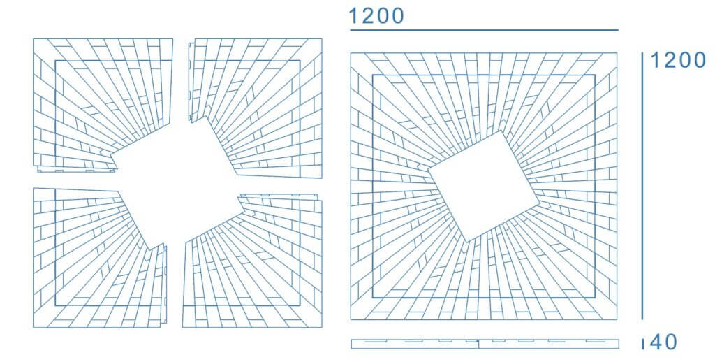 Приствольная решетка для дерева ZKING ATMOSPHERE 1.2х1.2м Серая в Кишиневе фото