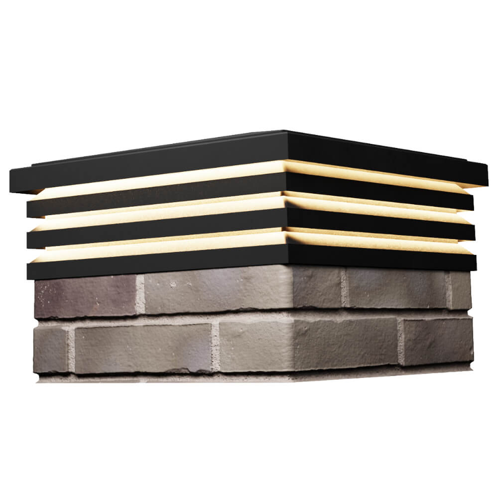 Колпак Zking Бона ХайТек Черный на столб 1.5х1.5 кирпича (385х385мм) с подсветкой в Кишиневе фото