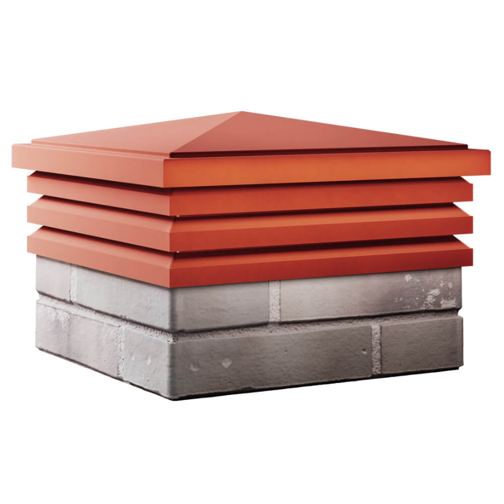 Колпак Zking Бона ХайТек Красный на столб 1.5х1.5 кирпича (385х385мм) в Кишиневе фото