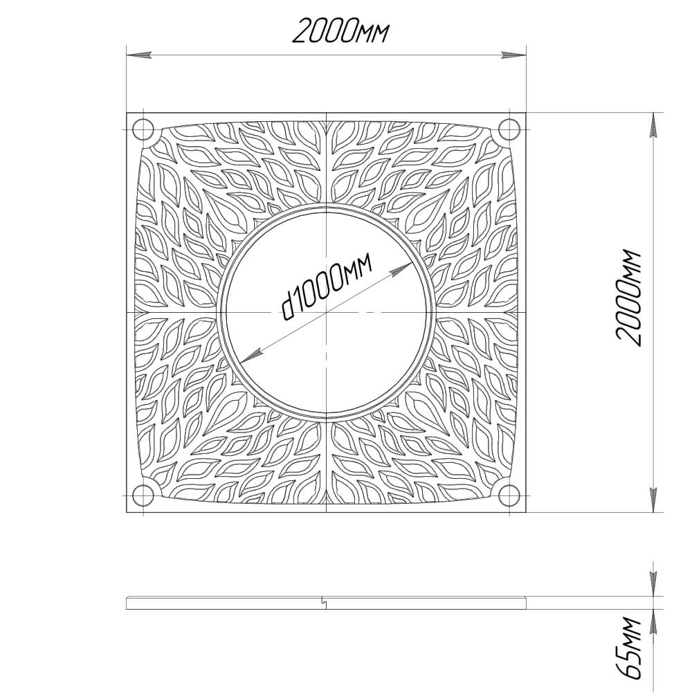 Приствольная решетка для дерева ZKING CRUST 2х2м Черная в Кишиневе фото