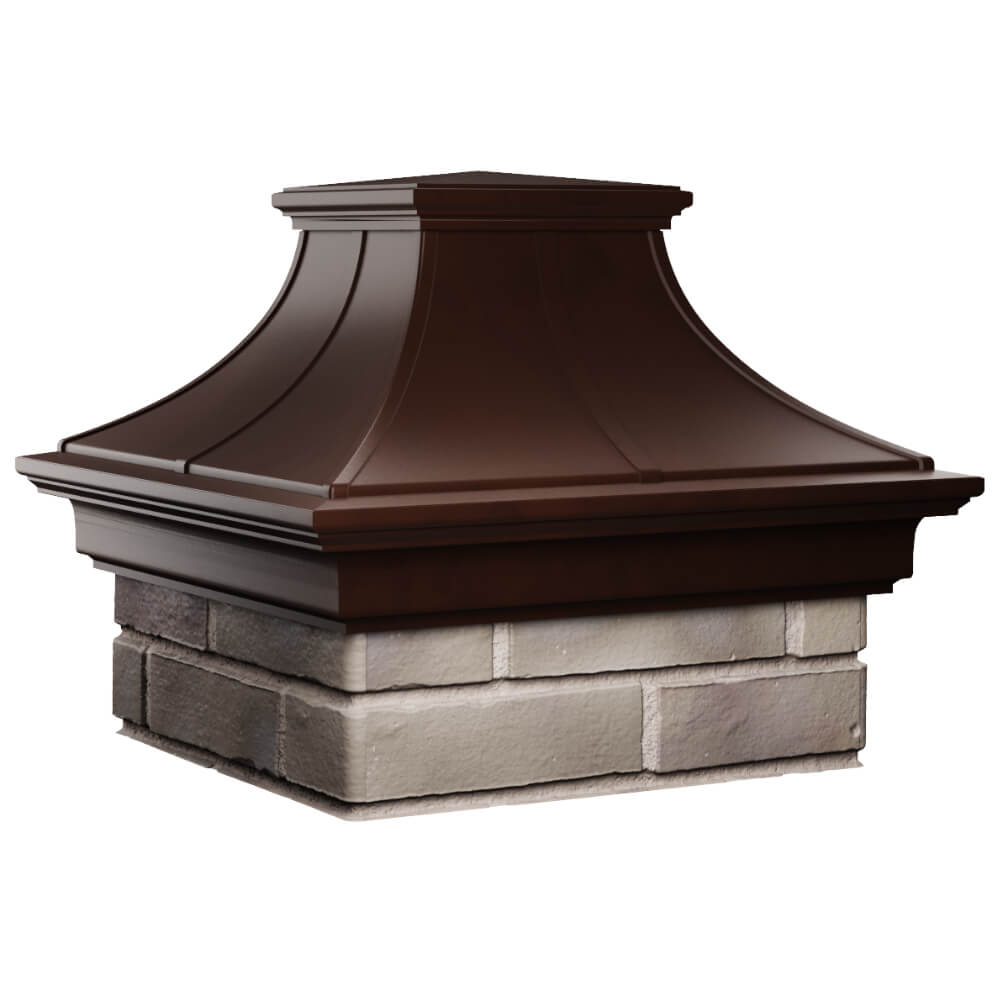 Колпак Zking Монблан Премиум Коричневый на столб 1.5х1.5 кирпича (385х385мм) в Кишиневе фото