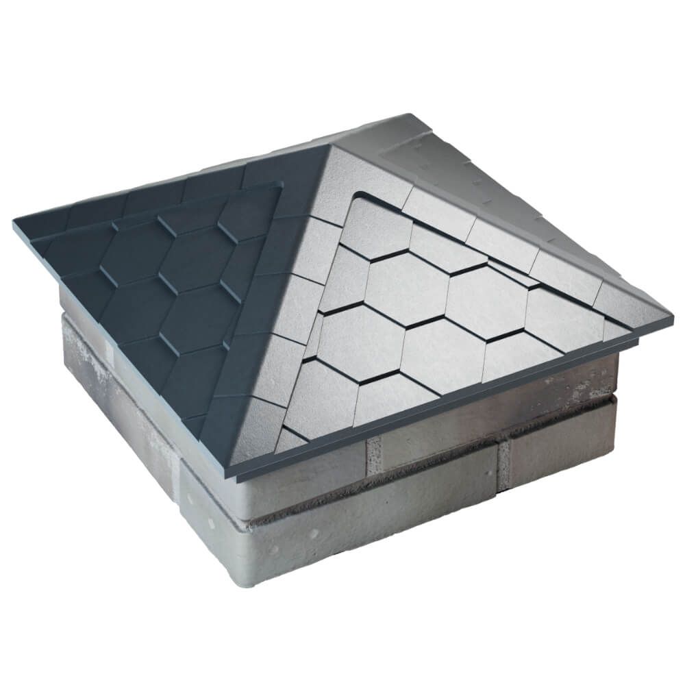 Колпак Zking Эверест Серый на столб 1.5х1.5 кирпича (390х390мм) в Кишиневе фото