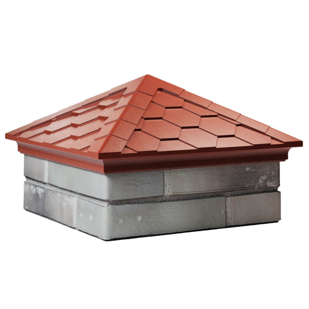 Колпак Zking Эверест Красный на столб 1.5х1.5 кирпича (390х390мм) в Кишиневе фото