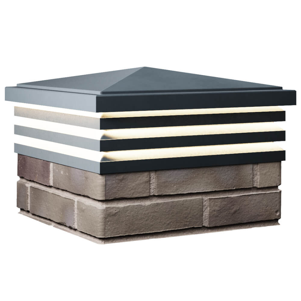 Колпак Zking Бона ХайТек Серый на столб 1.5х1.5 кирпича (385х385мм) с подсветкой в Кишиневе фото