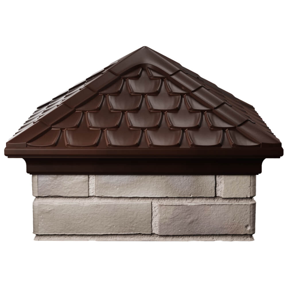 Колпак Zking Эльбрус Коричневый на столб 1.5х1.5 кирпича (385х385мм) Кишинев фото