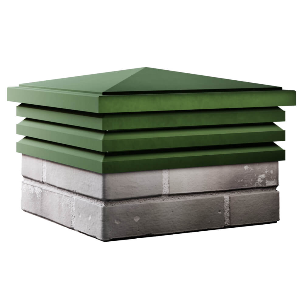 Колпак Zking Бона ХайТек Зеленый на столб 1.5х1.5 кирпича (385х385мм) в Кишиневе фото