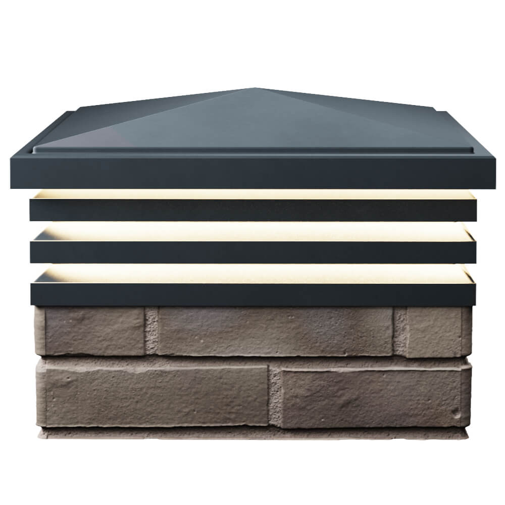 Колпак Zking Бона ХайТек Серый на столб 1.5х1.5 кирпича (385х385мм) с подсветкой в Кишиневе фото