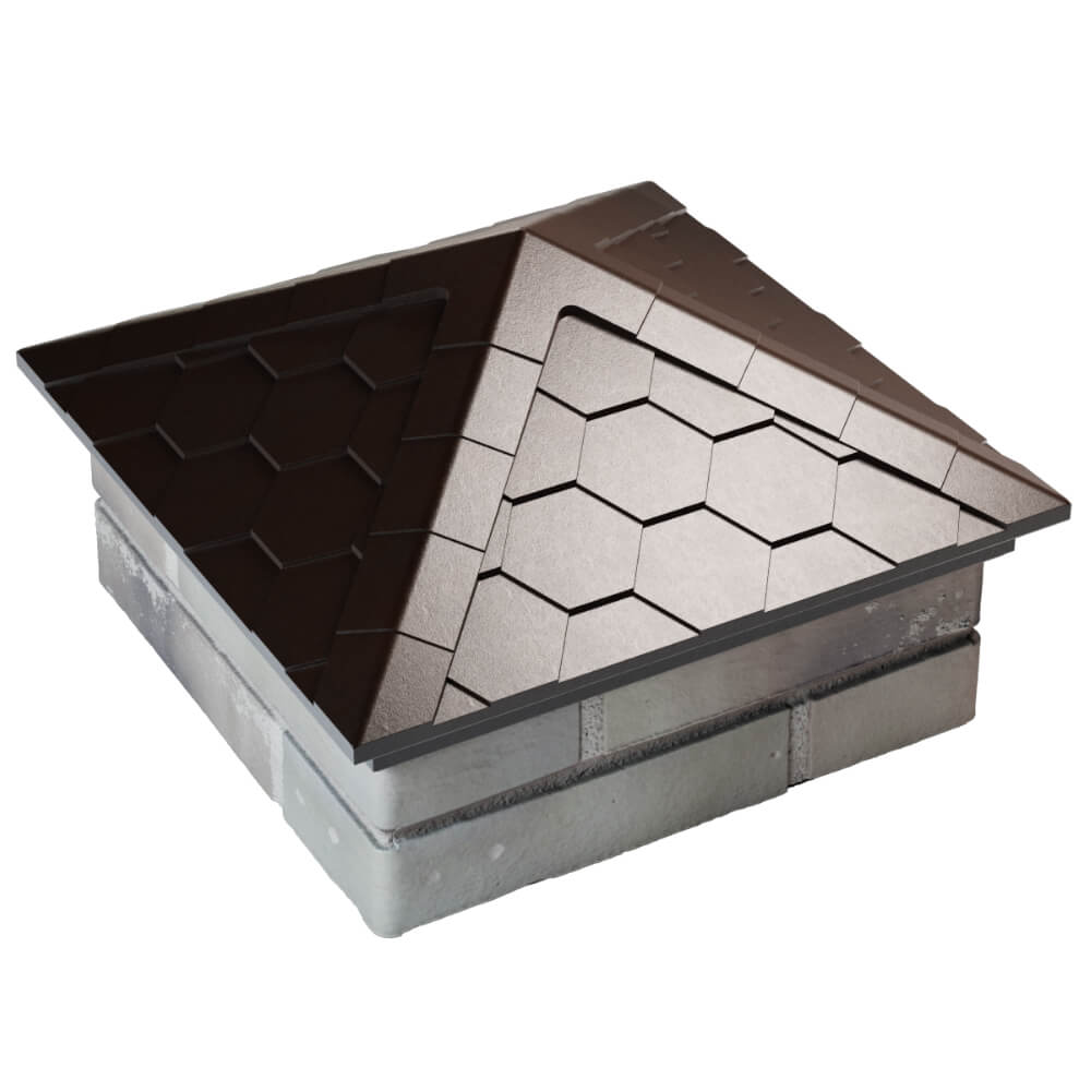 Колпак Zking Эверест Коричневый на столб 1.5х1.5 кирпича (390х390мм) в Кишиневе фото