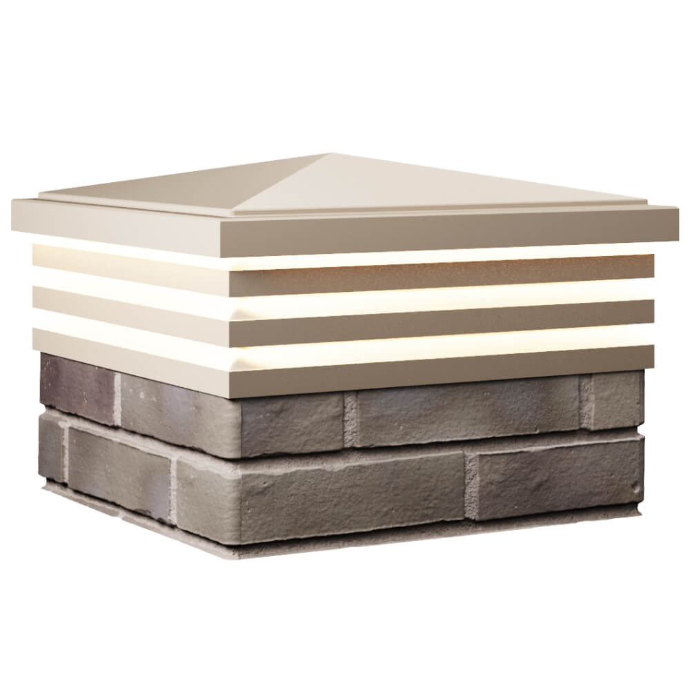 Колпак Zking Бона ХайТек Бежевый на столб 1.5х1.5 кирпича (385х385мм) с подсветкой в Кишиневе фото