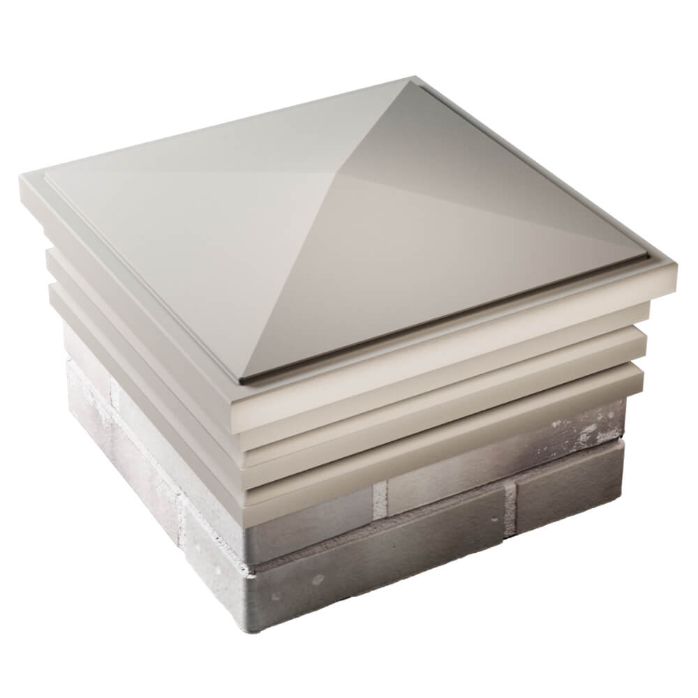 Колпак Zking Бона ХайТек Бежевый на столб 1.5х1.5 кирпича (385х385мм) в Кишиневе фото