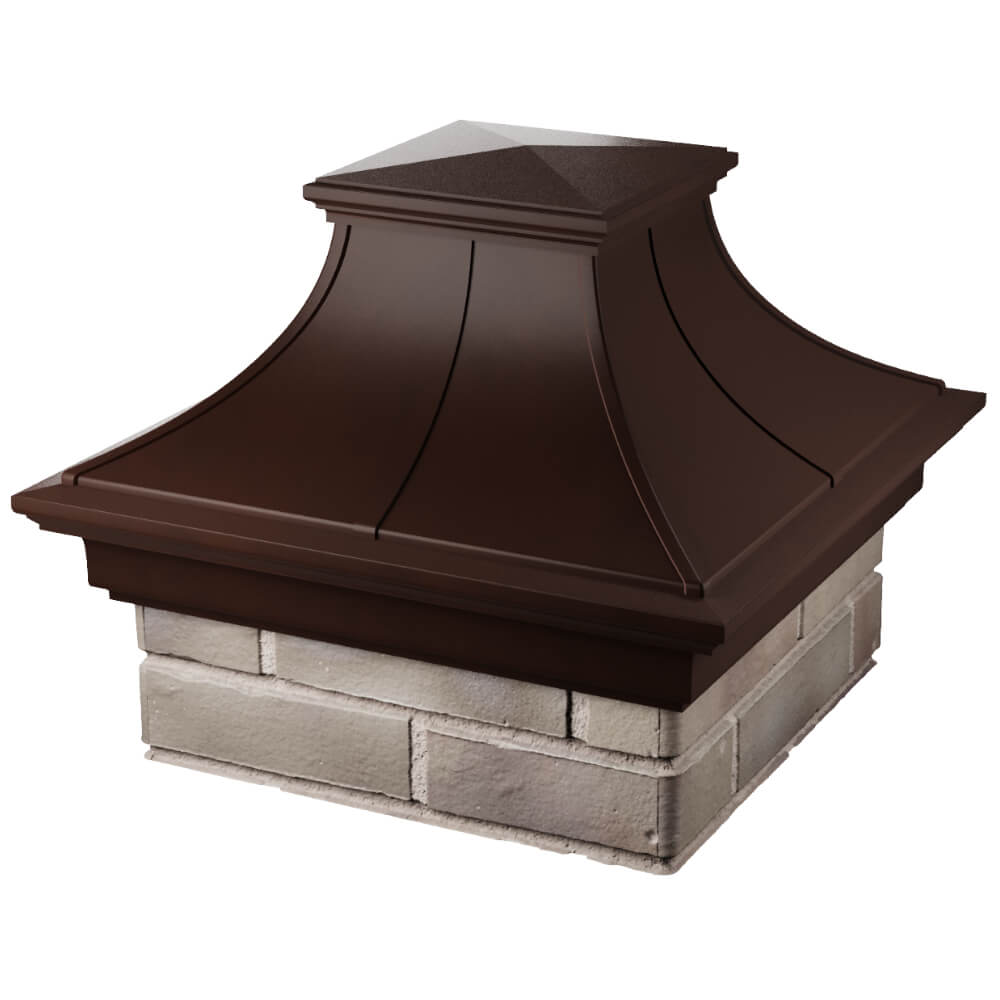 Колпак Zking Монблан Премиум Коричневый на столб 1.5х1.5 кирпича (385х385мм) в Кишиневе фото