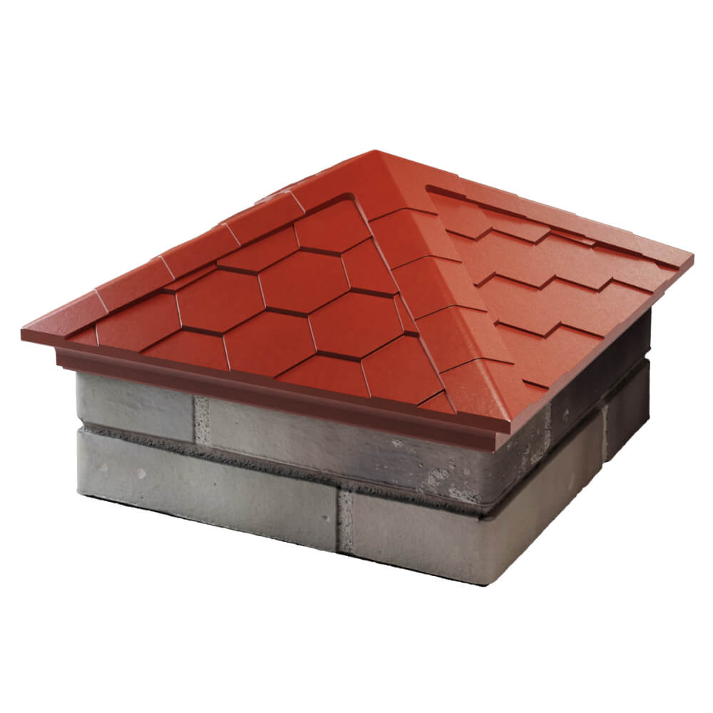 Колпак Zking Эверест Красный на столб 1.5х1.5 кирпича (390х390мм) в Кишиневе фото