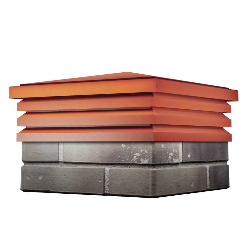 Колпак Zking Бона ХайТек Красный на столб 1.5х1.5 кирпича (385х385мм) в Кишиневе фото