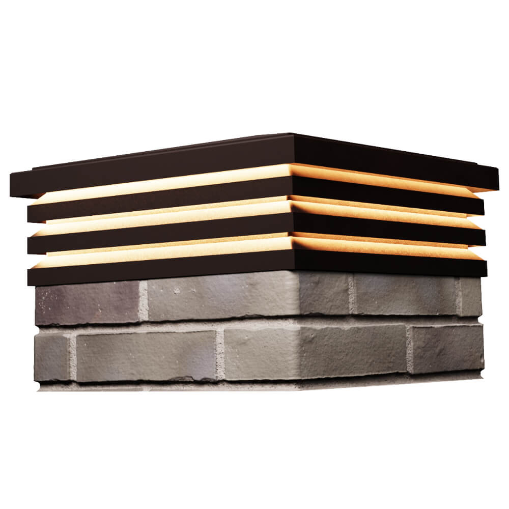 Колпак Zking Бона ХайТек Коричневый на столб 1.5х1.5 кирпича (385х385мм) с подсветкой в Кишиневе фото