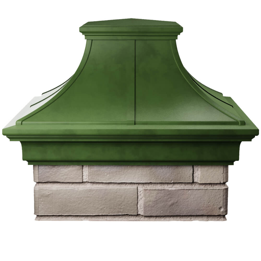 Колпак Zking Монблан Премиум Зеленый на столб 1.5х1.5 кирпича (385х385мм) Кишинев фото
