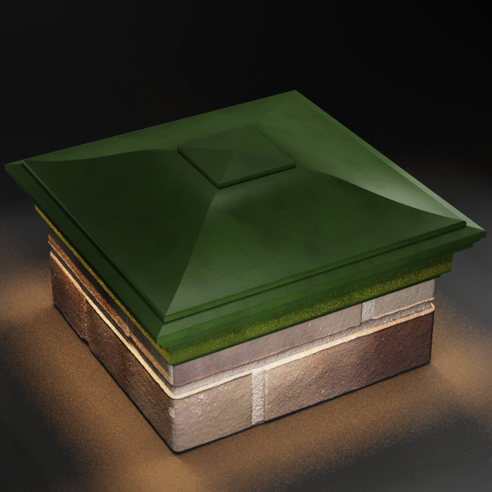 Колпак Zking Монблан Зеленый на столб 1.5х1.5 кирпича (385х385мм) с подсветкой в Кишиневе фото