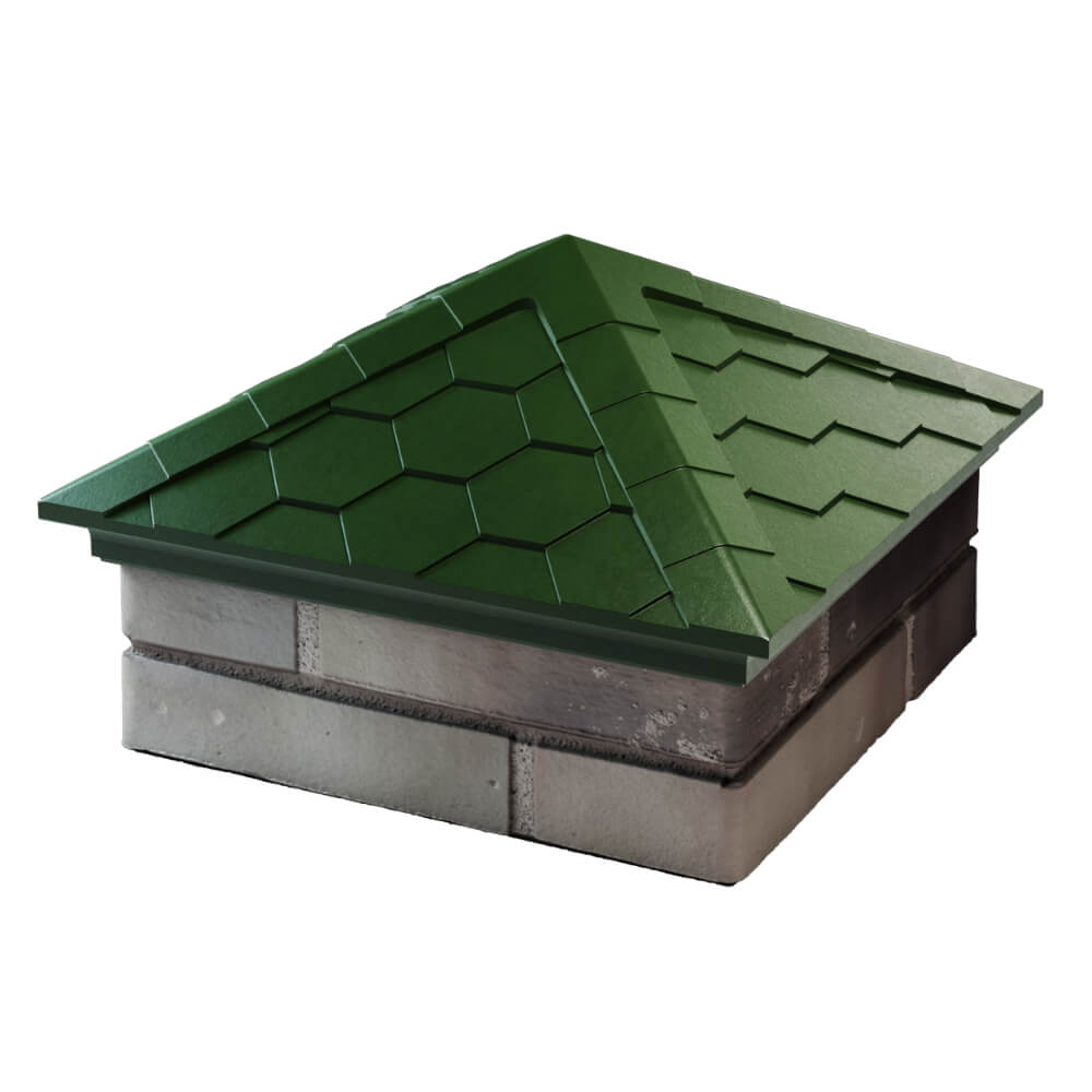 Колпак Zking Эверест Зеленый на столб 1.5х1.5 кирпича (390х390мм) в Кишиневе фото