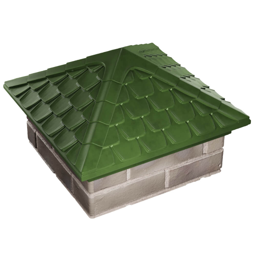 Колпак Zking Эльбрус Зеленый на столб 1.5х1.5 кирпича (385х385мм) в Кишиневе фото