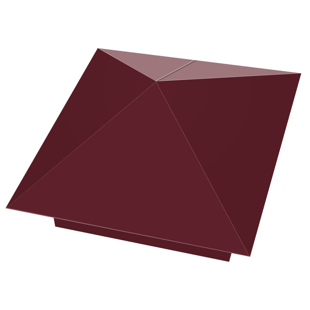 Колпак металлический 390х390мм RAL3005 Красное Вино заборный Кишинев фото