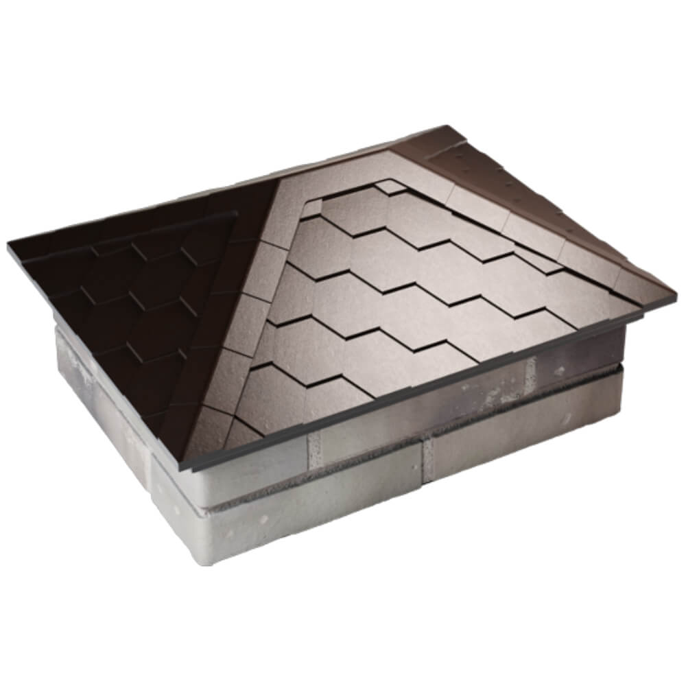 Колпак Zking Эверест Коричневый на столб 2х1.5 кирпича (520х390мм) Кишинев фото