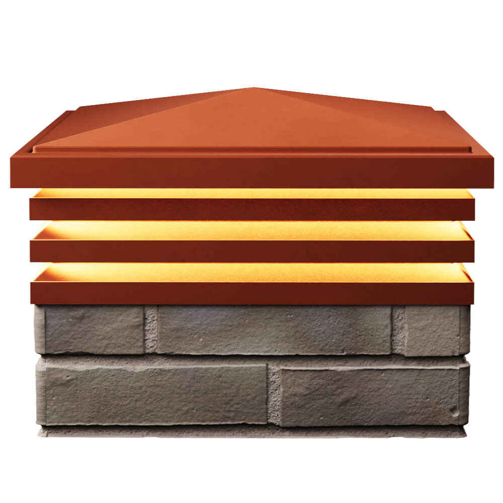 Колпак Zking Бона ХайТек Красный на столб 1.5х1.5 кирпича (385х385мм) с подсветкой в Кишиневе фото