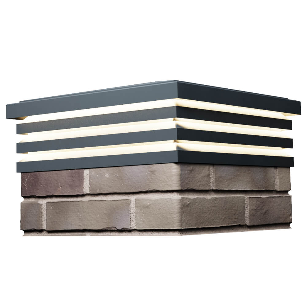 Колпак Zking Бона ХайТек Серый на столб 1.5х1.5 кирпича (385х385мм) с подсветкой в Кишиневе фото