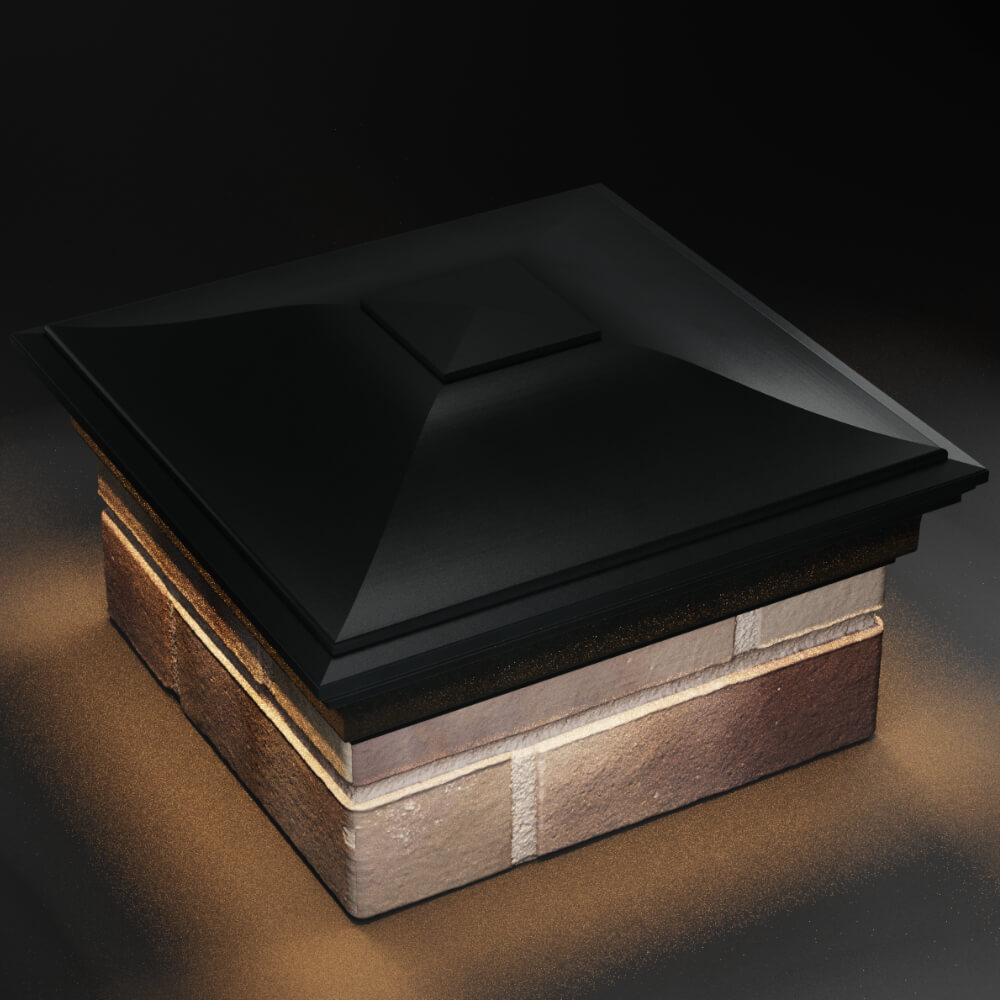 Колпак Zking Монблан Черный на столб 1.5х1.5 кирпича (385х385мм) с подсветкой в Кишиневе фото