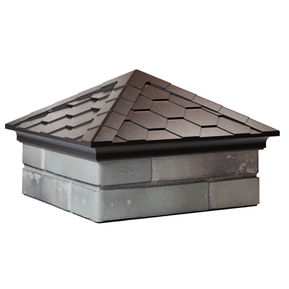 Колпак Zking Эверест Коричневый на столб 1.5х1.5 кирпича (390х390мм) в Кишиневе фото